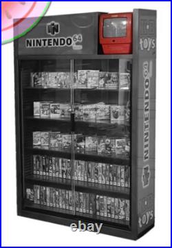 Rare Nintendo STORE DISPLAY RED TV CRT KB Toy Kiosk Sign Shelf Demo Cabinet N64