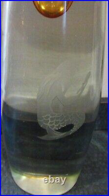 Rare ONDINE MERMAID PERFUME FACTICE Large Store Display Art Glass Bottle 18