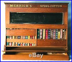 Rare Oak Country / General Store Merrick Thread Spool Display Cabinet