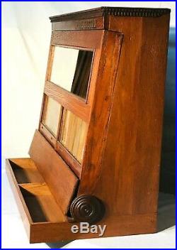 Rare Oak Country / General Store Merrick Thread Spool Display Cabinet