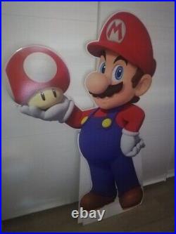 Rare Official Large Super Mario with mushroom store display standee Nintendo