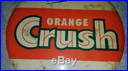 Rare Orange Crush Store Display Wall Sign Counter Salesman Vintage Button Soda
