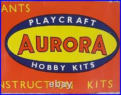 Rare Original 1960's Aurora Playcraft GB Hobby Shop Store Display Sign 17 X 4.5