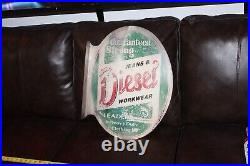 Rare Original Diesel Workwear 2-sided Metal Flange Sign Denim Clothes Levi Lee