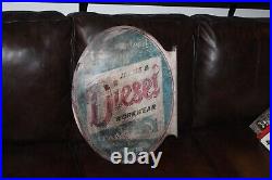 Rare Original Diesel Workwear 2-sided Metal Flange Sign Denim Clothes Levi Lee