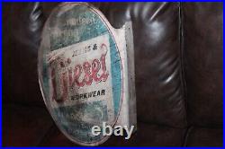 Rare Original Diesel Workwear 2-sided Metal Flange Sign Denim Clothes Levi Lee