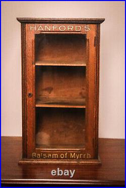 Rare Original Hanford's Balsam Myrrh Medicine Advertising Store Display Cabinet