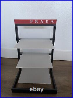 Rare PRADA Advertisement 3 Tier Store Display Red Logo Sunglasses Closet Italy