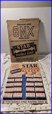 Rare Pair Vintage Star Blade NOS Store Display Variant 4 for 10 Cents Full