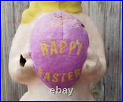 Rare Paper Mache Pulp Store Display Lighted Bunny Rabbit Easter Decor Lg 36 Vtg
