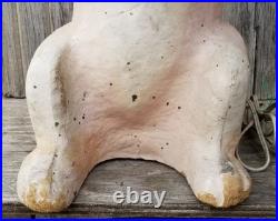 Rare Paper Mache Pulp Store Display Lighted Bunny Rabbit Easter Decor Lg 36 Vtg