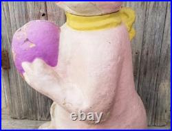 Rare Paper Mache Pulp Store Display Lighted Bunny Rabbit Easter Decor Lg 36 Vtg