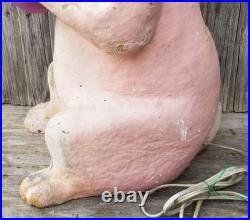 Rare Paper Mache Pulp Store Display Lighted Bunny Rabbit Easter Decor Lg 36 Vtg