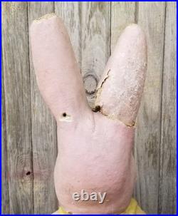 Rare Paper Mache Pulp Store Display Lighted Bunny Rabbit Easter Decor Lg 36 Vtg