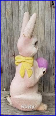 Rare Paper Mache Pulp Store Display Lighted Bunny Rabbit Easter Decor Lg 36 Vtg