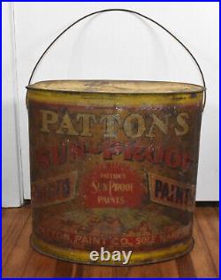Rare Pattons Sun Proof Paints Can Shaped General Store Counter Display Sign Rack