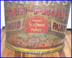 Rare Pattons Sun Proof Paints Can Shaped General Store Counter Display Sign Rack