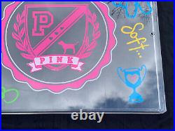 Rare Pink By Victoria Secret Store Display Plexiglass Dog University Sign A