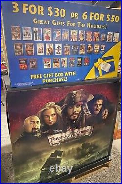 Rare Pirates Of The Caribbean At Worlds End 2007 DVD Release Store Display Rack