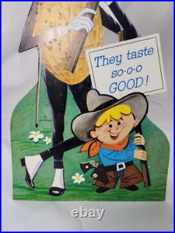 Rare Planter Peanuts Cardboard Store Display Sign with Mr Peanut Petey Planter