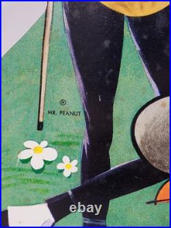 Rare Planter Peanuts Cardboard Store Display Sign with Mr Peanut Petey Planter