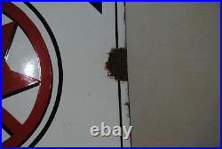 Rare Plaque Emaillee Bombee La Meuse Bieres Email Japy