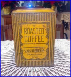 Rare Roasted Coffee 25 Lb Tin Sears Roebuck & Co. Chicago Store Display