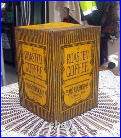 Rare Roasted Coffee 25 Lb Tin Sears Roebuck & Co. Chicago Store Display