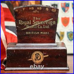 Rare Royal Sovereign Pencil Co Wood Sign Retail Store Display Case