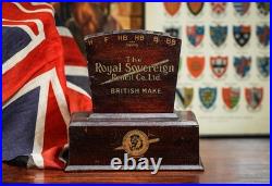 Rare Royal Sovereign Pencil Co Wood Sign Retail Store Display Case