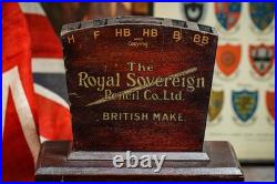 Rare Royal Sovereign Pencil Co Wood Sign Retail Store Display Case