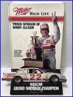 Rare SIGNED 1983 MILLER High Life BOBBY ALLISON Nascar Champion STORE DISPLAY