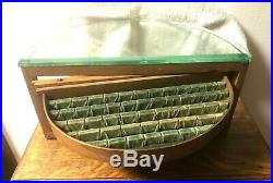 Rare Small Oak Revolving Tray General / Country Store Showcase / Display Case