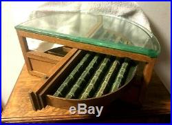 Rare Small Oak Revolving Tray General / Country Store Showcase / Display Case