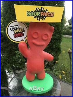Rare Sour Patch Kids Character Store Display With Tray Candy Rack Over 3ft Wheel