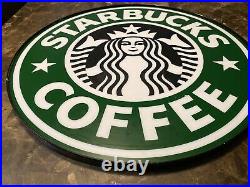 Rare Starbucks Coffee Store Sign 24 Diam signage Advertisement Logo Display