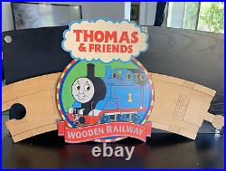 Rare! THOMAS & FRIENDS Wooden Railway Store Display Wood/Foam Wall Sign 30x16