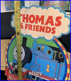 Rare! THOMAS & FRIENDS Wooden Railway Store Display Wood/Foam Wall Sign 30x16