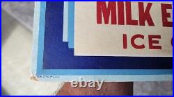 Rare Thick Cardboard Wholesome Ice Cream Exchange Store Display Sign Easel Back