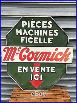 Rare Tole Materiel Agricole MC Cormick Tracteur Piece Machine Ficelle Double