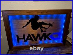 Rare Tony Hawk Skateboard Store Lighted Sign Display Clothing Advertising Wooden