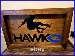 Rare Tony Hawk Skateboard Store Lighted Sign Display Clothing Advertising Wooden