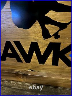 Rare Tony Hawk Skateboard Store Lighted Sign Display Clothing Advertising Wooden