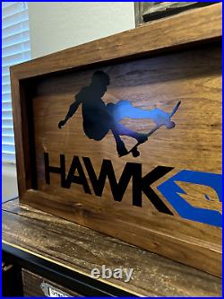 Rare Tony Hawk Skateboard Store Lighted Sign Display Clothing Advertising Wooden