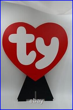 Rare Ty Beanie Babies Large Heart Shaped Store Display Sign 18.5 Tall