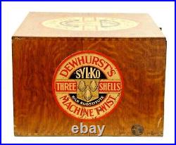 Rare Unusual Dewwhurst's Sylko Three Shells Oak Spool Cabinet