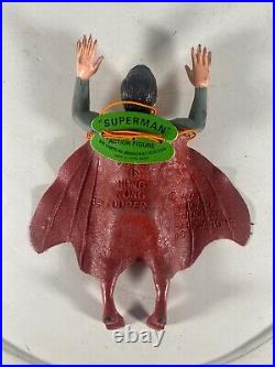Rare VTG Ben Cooper 1973 Superman Jiggler action Figure with store Display Box