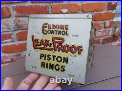 Rare VTG Chrome Control Piston Metal Advertising Gas Station Storage Cabinet Box