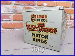 Rare VTG Chrome Control Piston Metal Advertising Gas Station Storage Cabinet Box