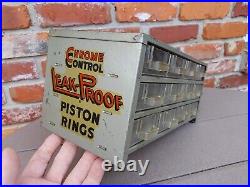Rare VTG Chrome Control Piston Metal Advertising Gas Station Storage Cabinet Box
